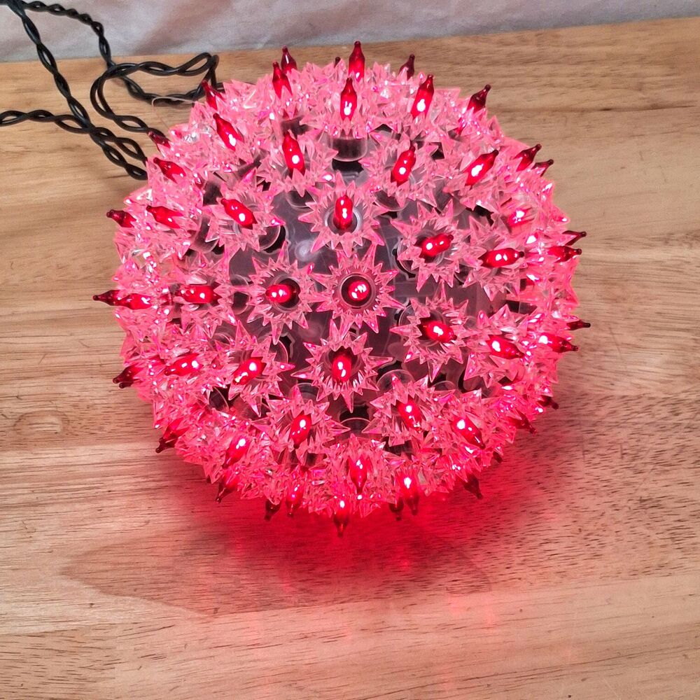 Enchanted Forest Red Globe‎ Lights 100 Lights 6 Inch Diameter Christmas Holiday